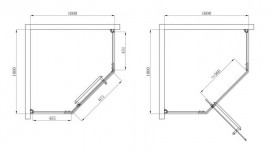 Душова кабіна п'ятикутна Devit Comfort 1000x1000 мм профіль хром/скло прозоре FEN0223
