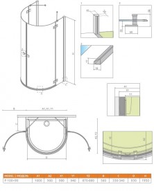 Душова кабіна Radaway Almatea P 100х90 профіль хром / скло графіт 30722-01-05N