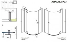 Душевая кабина Radaway Almatea PDJ 90х90 правая профиль хром/коричневое стекло 30702-01-08N