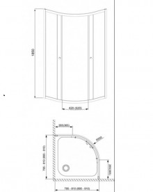 Душевая кабина Radaway Classic А 90 без поддона хром/прозрачное стекло 30000-01-01