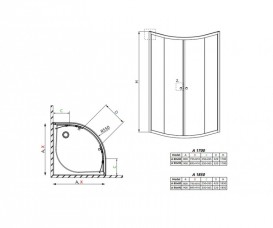 Душевая кабина Radaway Classic A80/170 белый профиль/стекло графит 30011-04-05