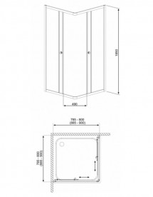 Душова кабіна Radaway Classic C 90 без піддону хром / прозоре скло 30050-01-01