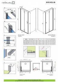 Душова кабіна Radaway Eos KDJ-B ліва 80Lх100 см хром/прозоре скло 137443-01-01L