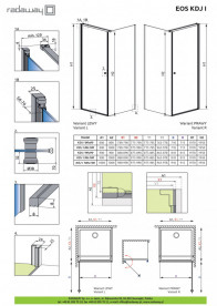 Душова кабіна Radaway Eos KDJ I ліва 100х100 см хром/прозоре скло 137523-01-01L