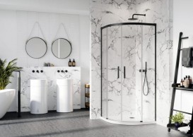 Душевая кабина Radaway Idea Black PDD 80Lx90R чёрный профиль/прозрачное стекло 387139-01-01+387150-54-01