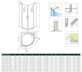 Душові двері Radaway Nes PDD II 90 см права профіль хром прозоре скло 10030090-01-01R