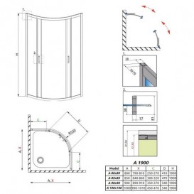 Душевая кабина Radaway Premium Plus A1900 85х85 см профиль хром прозрачное стекло 30420-01-01N