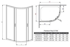 Душевая кабина Radaway Premium Plus E1700 120х90 см профиль хром стекло фабрик 30483-01-06N