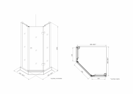 Душова кабіна Roca Metropolis Diamond 90х90 профіль алюміній хром прозоре скло AMP3709012M