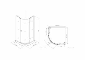 Душова кабіна Roca Metropolis Rondo 80х80 профіль алюміній хром прозоре скло AMP3608012M