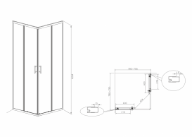 Душевая кабина Roca Town Square 80х80 профиль алюминий хром прозрачное стекло AMP160801M