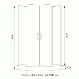 Душевая кабина Sansa 90х90 см профиль черный/стекло прозрачное с узором мозаика S-90/15 (3)