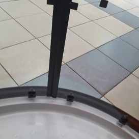 Душевая кабина Sansa 90х90 см профиль черный/стекло прозрачное с узором мозаика S-90/15 (3)