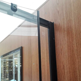 Душевая кабина Sansa 90х90 см профиль черный/стекло прозрачное с узором мозаика S-90/15 (3)