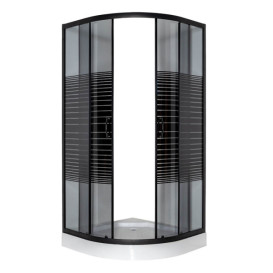 Душевая кабина Vivia 091 Black s line JK New 90х90 профиль сатин/стекло тонированное А0055604