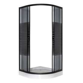 Душевая кабина Vivia 091 Black s line JK New 90х90 профиль сатин/стекло тонированное А0055604