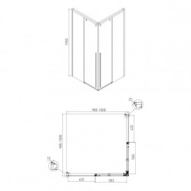 Душевая кабина Volle Aiva 100х100 профиль хром/прозрачное стекло 10-22-680