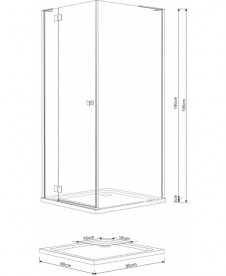 Душевая кабина Volle Benita квадратная 90х90 см распашная левая стекло прозрачный 10-22-905L