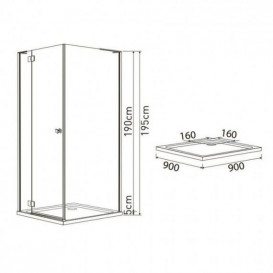 Душевая кабина Volle Benita распашная левая 90х90 см хром/прозрачное стекло 10-22-905L glass