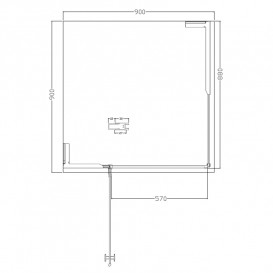 Душова кабіна Volle Benita розпашна ліва 90х90 см хром/прозоре скло 10-22-905 L