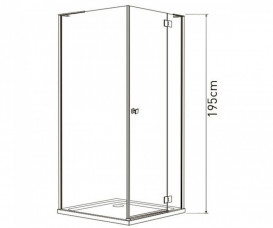 Душова кабіна Volle Benita розпашна права 90х90 см хром / прозоре скло 10-22-905Rglass