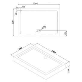 Душевая кабина Volle Libra 120х80 правосторонняя фурнитура алюминий хром стекло прозрачное 10-22-908R