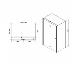 Душова кабіна Volle Libra розпашна ліва 120х80 см хром/прозоре скло 10-22-908Lglass