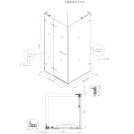 Душова кабіна Volle Puerta 90х90 профіль хром/прозоре скло 10-22-161