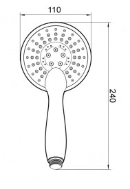 Душевая лейка Devit Elite три типа струи пластик хром 4306HS