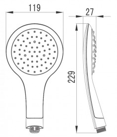 Душевая лейка Devit Iven пластик хром/белый 8504141HS