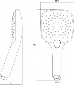 Душевая лейка Imprese квадратная хром/белый  W107SQT3