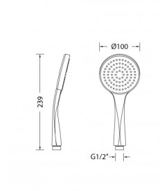 Душова лійка Eurorama Wellness 10 см 1-режимна хром R50210C