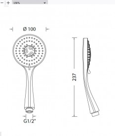 Душова лійка Eurorama Wellness 10 см 2-режимна хром R50209C