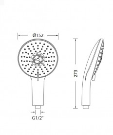 Душевая лейка Eurorama Wellness 15,2 см 7-режимная хром R50208C