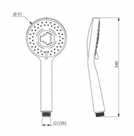 Душевая лейка Fiore гидромассажная 3-позиционная хром 35DOC028