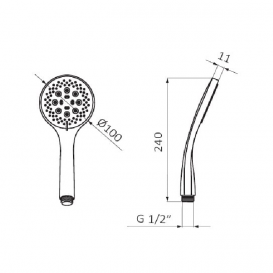 Душевая лейка GRB Hidromasaje Jolie Hydro пять режимов хром 059730
