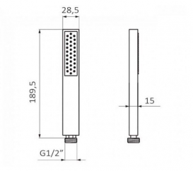 Душевая лейка GRB Hidromasaje с одним режимом черный 05010022