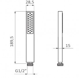 Душова лійка GRB Hydro 28.5х189.5 мм 1 тип струменя хром 05010004