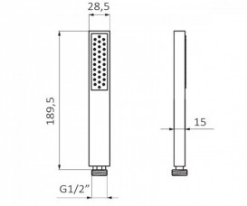 Душевая лейка GRB Hydro Black 1 режим пластик чёрный 05010031
