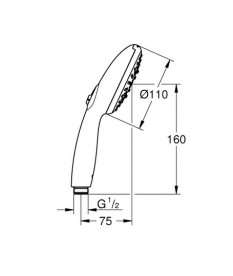 Душова лійка Grohe QuickFix Vitalio Start 110 3-режимна хром 26031001