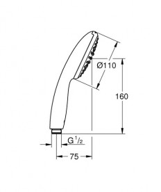 Душова лійка Grohe QuickFix Vitalio Start 110 1-режимна хром 27940001