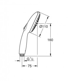 Душевая лейка Grohe QuickFix Vitalio Start 110 2-режимная хром 27946001