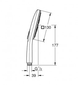 Душевая лейка Grohe Rainshower SmartActive Cube 130 3-режимная темный графит матовый 26582AL0