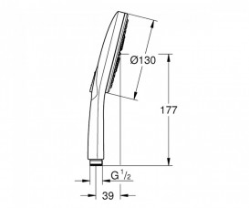 Душевая лейка Grohe Rainshower Smartactive 130 3-режимная холодный рассвет глянец 26574GL0