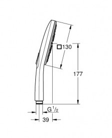 Душевая лейка Grohe Rainshower Smartactive Cube 130 3-режимная суперсталь 26582DC0