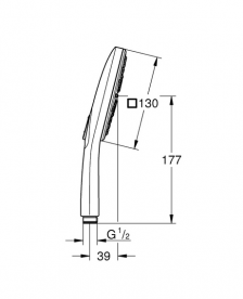 Душевая лейка Grohe Rainshower Smartactive Cube 130 3 типа струи хром 26550000