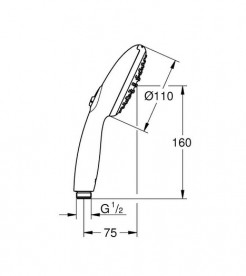 Душевая лейка Grohe Tempesta 110 мм 2-режимная черный матовый 261612433