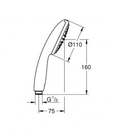 Душевая лейка Grohe Tempesta 110 мм 1-режимная хром 27923003