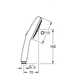 Душевая лейка Grohe Tempesta Cube 110 мм 2-режимная хром 26746003