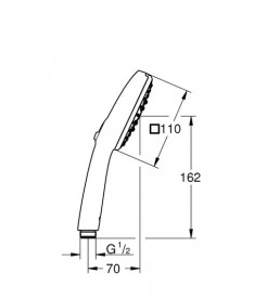 Душевая лейка Grohe Tempesta Cube 110 мм 3-режимная хром 27574003